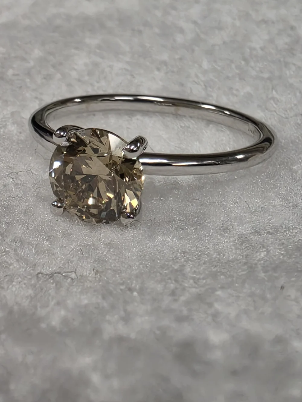 1.50ct. Champagne Diamond Solitaire Ring In 14kt. White Gold